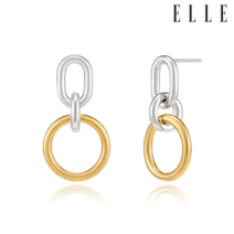 [엘르주얼리] Urban 14K 센시 콤비 귀걸이 (gold pin) ELGPEE456