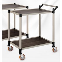 부모님댁 음식옮기기 대가족상차림 2단 서빙카트 고급 그릇수거용 주방대차 요양병원용, 고급형 애쉬그레이 2단 대