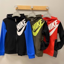 플레이키즈프로 나이키키즈 가격할인!! 기모소재** 로고후드풀집업 (105~130)