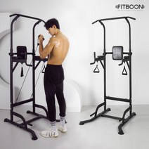 핏분 치닝디핑 C형 가정용 턱걸이 철봉 딥스 운동기구 B-CD300, 화이트