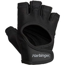 하빈져 여성용 파워 역도 장갑(1쌍) 홈트레이닝 헬스, Black/Black, Large (Fits 7.5 - 8 Inches)