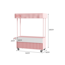 플리마켓메대 이동식매대 행사매대 프리마켓 가판대, 핑크160x60x200