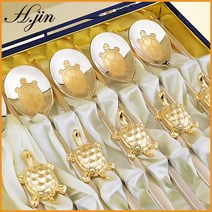 H.jin 뉴 단청거북 티타늄금수저세트 5벌 5인 가족숟가락 환갑 칠순 팔순선물 혼수 예단 사돈 상견례 부모님 VIP 귀빈 바이어 외국인답례품 전통 행사 단체기념품