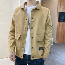 Momolatti 맨타임 묵히다 남성용 코튼 데일리 트러커 재킷
