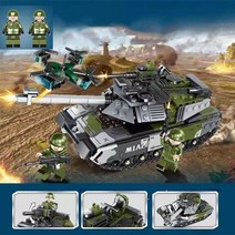 중국 호환 레고 밀리터리 M1A2 전차 크롤러 장갑차 선물용 블록 장난감, 사진색