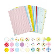 CoCoPink / h50 무늬 칼라펠트 접착식 45x30cm 671-과일야채(크림), 단일 출판사