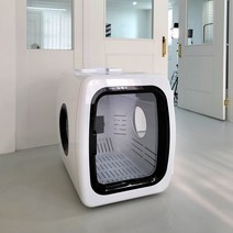 펫스타일러 강아지 고양이 반려동물 에어샤워 수소수 세정 살균 전자동드라이 근적외선마사지 아로마테라피 펫하우스 드라이룸 하이큐브, 밀크화이트
