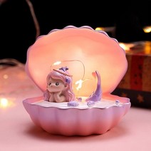 라이트테라피 취침등LED 야간 조명 쉘 인어 램프 요정 침대 옆 장식 탁상 수면 거실, [01] A, 01 A