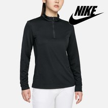 나이키 여성골프웨어 드라이핏 클래식 반집업 탑, L, 블랙