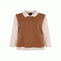 더아이잗뉴욕 더아이잗 절개니트배색 스트라이프블라우스 균일 IJCA0BL17