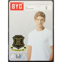 BYC 남성용 반팔 라운드 티셔츠 3호 1매 흰색 무지티 BYI6050