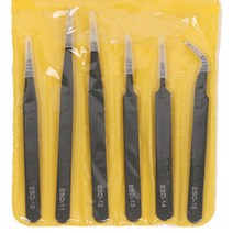 6p 전자회로용 핀셋 핀 셋트 세트 킷 키트 정밀작업용 세밀작업용 핀쎗 집게, 상품선택