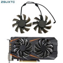 기가바이트 GTX 1050 1060 1070 960 RX 470 480 570 580 그래픽 카드 쿨러 선풍기 DIY 4 핀 냉각 85mm T129215SU, 02 2-Fan