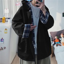 RENXING 재킷 남자 봄 홍콩 스타일 느슨한 디자인 후드 탑 옷 트렌디 잘 생긴 캐주얼 윈드