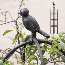 참새 장식 장미 식물 넝쿨 철제 지지대, Black 블랙, 대형 170, 1개