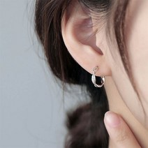 아름조이 꼬임 원터치 실버 귀걸이