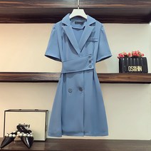 실사 빅 사이즈 여성 여름 프렌치 빈티지 슬림 스몰 블랙 스커트 분위기 허리 조임 정장 원피스