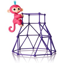 Fingerlings - 정글짐 놀이 세트 + 소통 가능한 원숭이 에이미 (파란 머리에 코랄 핑크), 한개옵션0