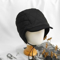 디작소 여자 남자 겨울 패딩 누빔 챙 귀달이 털모자 트래퍼햇