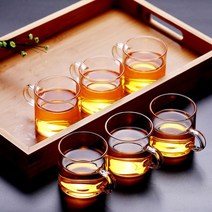 [로하티]순수 내열유리 찻잔 6p세트 꽃차 투명찻잔, 상세 참조