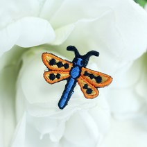 명절 추석 설날 여성한복수장식 자수 잠자리 자수 수장식 (10개 묶음), 오렌지