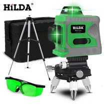 360도 레이저 레벨기 8라인 12라인 HILDA 그린 레벨 12 라인 3D 셀프 레벨링 수평 및 수직 크로스 초강력 그린 레벨, 중국, 세트 2