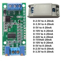 0-2.5V 0-3.3V 0-5V 0-10V 0-15V 0-24V ~ 0 -20mA/4 -20mA 전압-전류 모듈 전류 송신기 신호 변환기 모듈 215373, 0-15V to 0-20mA215373