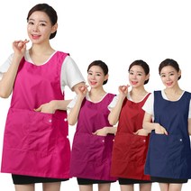 레뷰가운 AE211 장미장식앞치마 원피스 요양보호사 시장 식당 화원 간병 앞치마, AE211보라L(꽃X)