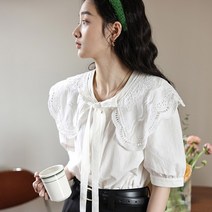 아이엠몽 여성 레이스 투피스 반팔 블라우스