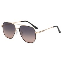 DFMEI 빈티지 메탈 더블 빔 큼지막한 자외선 차단 편광 선글라스