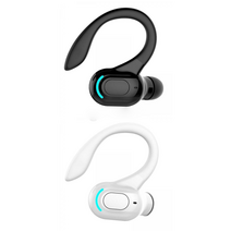 WJSHOP 2pcs F8 무선 귀걸이형 IPX4 방수 스테레오 블루투스 이어폰 (블랙/화이트/블루/레드), 블랙+화이트