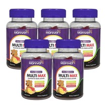 뉴질랜드 모에버 키즈 비타 구미 멀티 맥스 60개입 5통 어린이 비타민 영양제 젤리, 60정, 5개