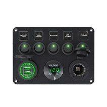 캠핑카 카라반 컨트롤 패널 컨트롤러 LED 스위치 28, 초록