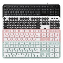 이쁜 레트로 저소음 고감도 맴브레인방식 감성 키보드 KBD-47, 블랙