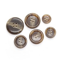 제작 고급 재킷 소뿔단추 모조 경적 코트 바느질 단추 15-25mm 의류 스웨터 가디건 장식 수제 액세서리, [05] 25mm 10pcs, [09] NO.2 Light Brown