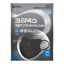 크리넥스 마스크 KF80마스크 황사 미세먼지 대형 블랙, 40매입, 3매