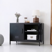 2단 철제캐비넷 양문형 서랍 수납선반, 레드