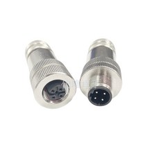 와이어 커넥터 구리터미널M12 항공 센서 커넥터 금속 플러그 헤드 이더넷 EtherCat Profinet Shield IP67 금도금 4 5 8 핀 A/B/D Core Eletri, 03 D-Coding_01 4P_02 Female