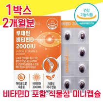 식약청 식약처 인정 인증 루테인 비타민 D 식물성 미니 캡슐 캡술 루테린 류테인 뉴태인 누태인 눈 건강 좋은 음식 홈쇼핑 침침 흐릿 뻑뻑 공시생 수험생 학생 직장인 중년 40대, 2개월분 - 다니마켓