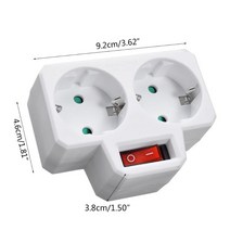 250V16A 콘센트 스위치 플러그가있는 EU 표준 플러그 이중 소켓 변환, 한개옵션0
