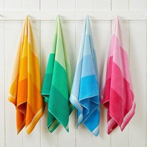 Great Bay Home 100% 면 카바나 스트라이프 비치 타월 4팩 76.2 x 152.4cm30 60인치 대형 리조트 수영장 성인용 부드럽고 흡수력이 좋은 벨루어 빠른 건조, Gradient Stripe