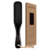 경석 풋 스크러버 건조한 죽은 피부를 위한 손잡이가 달린 페디큐어 파일 발용 굳은살 리무버 발 스크레이퍼 뒤꿈치 팔꿈치 손을 각질 제거 브러시 USA 미국, Black Wooden Foot Scrubber, 1개