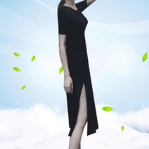 여름 반팔 원피스 A라인 편한 옆트임 플레어 이너 롱 여성원피스 A라인원피스 반팔원피스 미니원피스