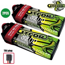 GTFDR Lipo 2S 배터리 1/10 RC 버기 트럭 자동차용 그래핀 7.4V 8400Mah 120C 개, 10 2PCS8200HARD-TRX