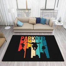 인조 잔디 카펫 정원 인테리어 파쿠르 벽 데칼 익스트림 스포츠 점프 스트리트 시티 미끄럼 방지 프린트 편안한 거실용 대형 매트 러그, 40cm by 60cm, 퍼플