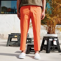 헤지스 오렌지 여름 치노 9부 팬츠 HZPA2B334O2