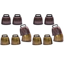12 pcs 금속 암소 벨 말 양 방목 구리 암소 벨 소음 제조기를 위한 카우벨 스틱벨, 하얀