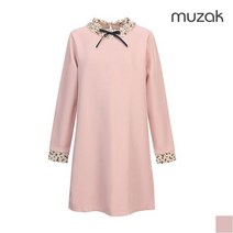 MUZAK(무자크) [무자크] 이중 프릴 리본 루즈핏 원피스 (MI3WOP03)