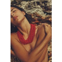 독일 자라 ZARA 199174 맥시 비즈 목걸이 - 색상 : 레드