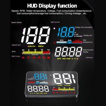 LEEPEE OBD2 진단 도구 자동차 헤드 업 디스플레이 디지털 보안 알람 D5000 HUD 앞 유리 스크린 프로젝터, 한개옵션0